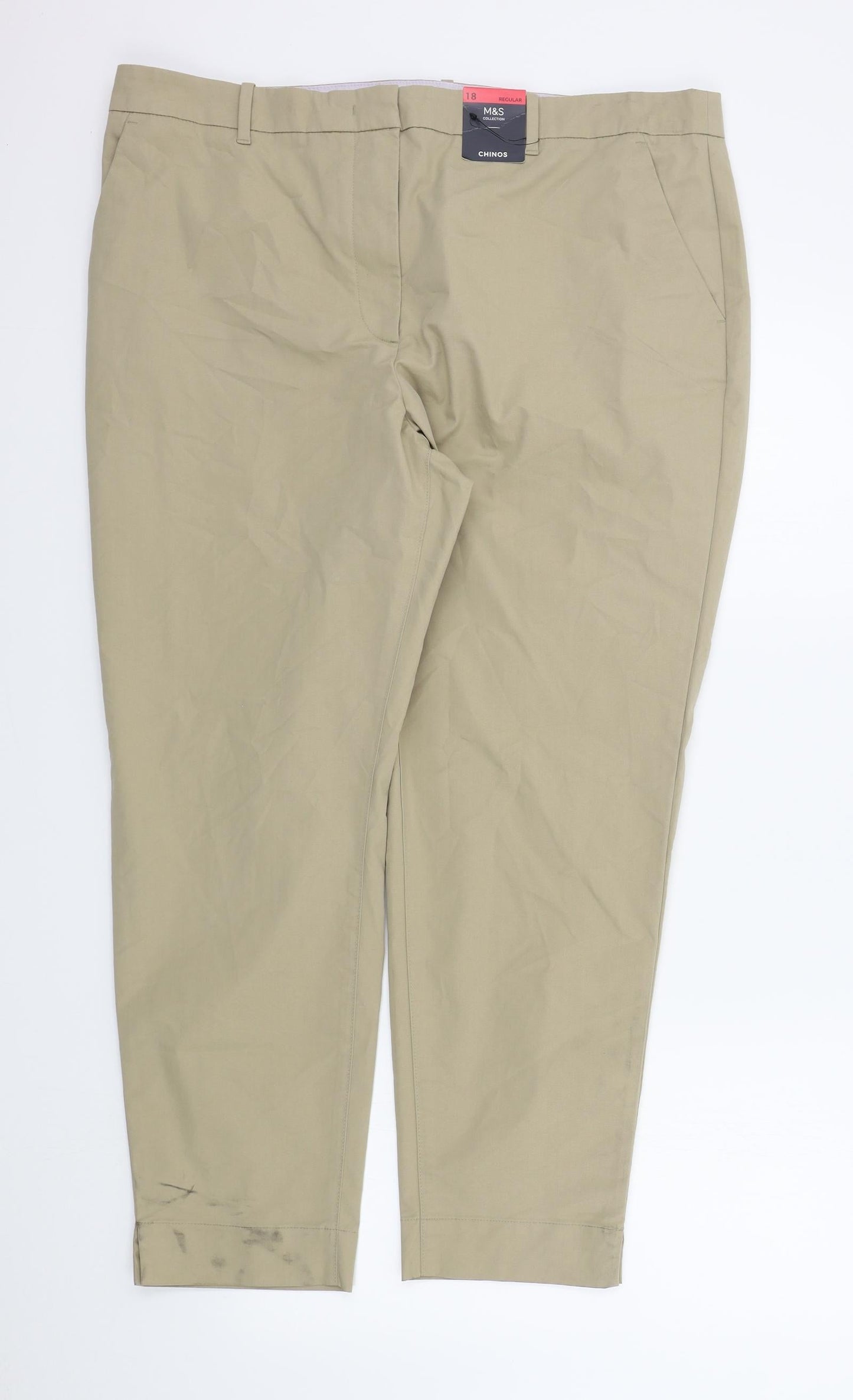 Womens UK Size 18 M&S Regular Fit  Brown Trousers