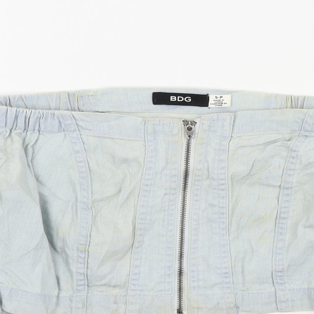 Womens UK Size S BDG Blue Basic Button-Up