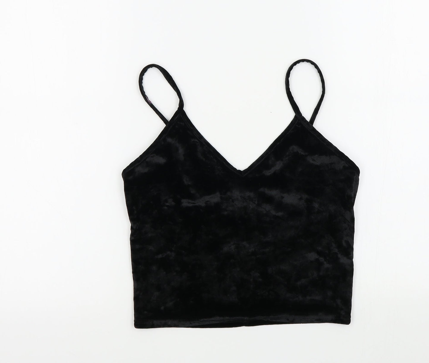 Womens UK Size M Sparkle & Fade Black Basic T-Shirt