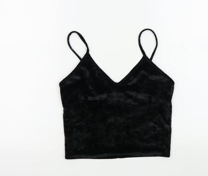 Womens UK Size M Sparkle & Fade Black Basic T-Shirt