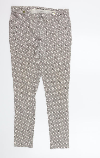 TU Womens Beige Geometric  Trousers  Size 14 L28 in