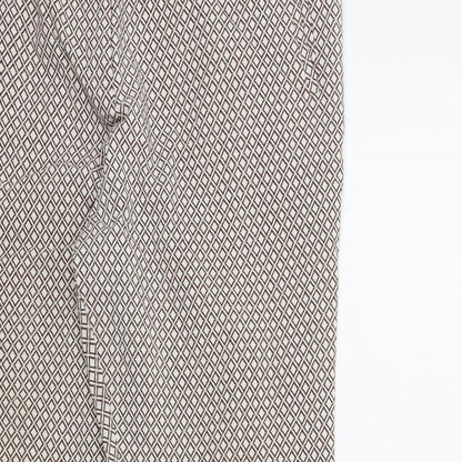 TU Womens Beige Geometric  Trousers  Size 14 L28 in