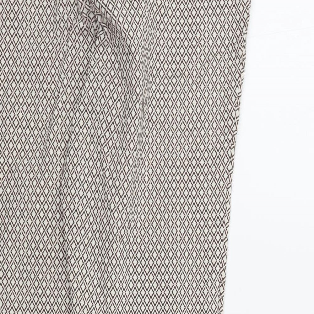 TU Womens Beige Geometric  Trousers  Size 14 L28 in