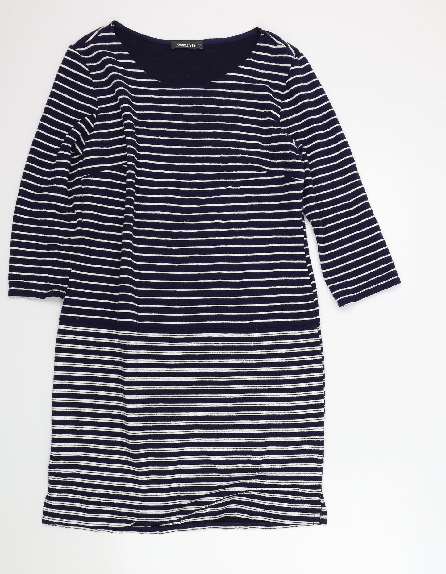 Bonmarché Womens Blue Striped  A-Line  Size 12