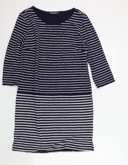 Bonmarché Womens Blue Striped  A-Line  Size 12