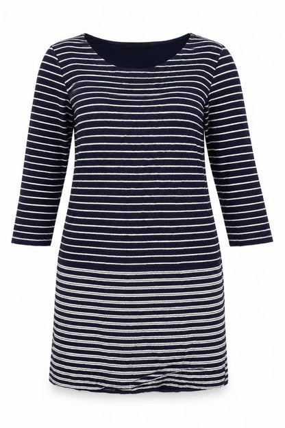 Bonmarché Womens Blue Striped A-Line Size 12