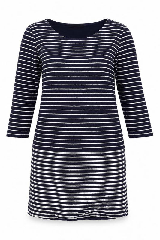 Bonmarché Womens Blue Striped A-Line Size 12