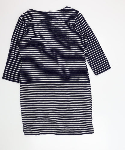 Bonmarché Womens Blue Striped  A-Line  Size 12