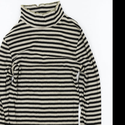 F&F Womens Black Striped  Basic T-Shirt Size 6