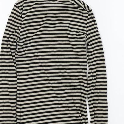 F&F Womens Black Striped  Basic T-Shirt Size 6