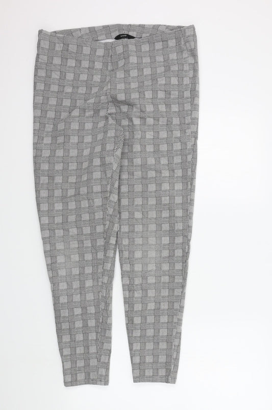 George Womens Grey Check  Trousers  Size 16 L27 in