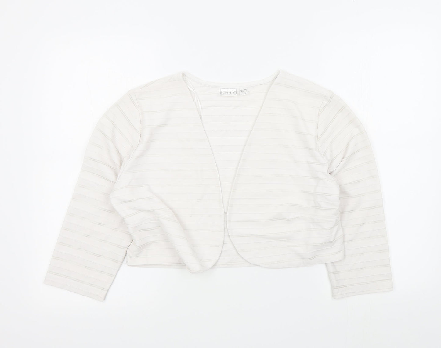 Bodyfit Womens White   Cardigan Jumper Size L