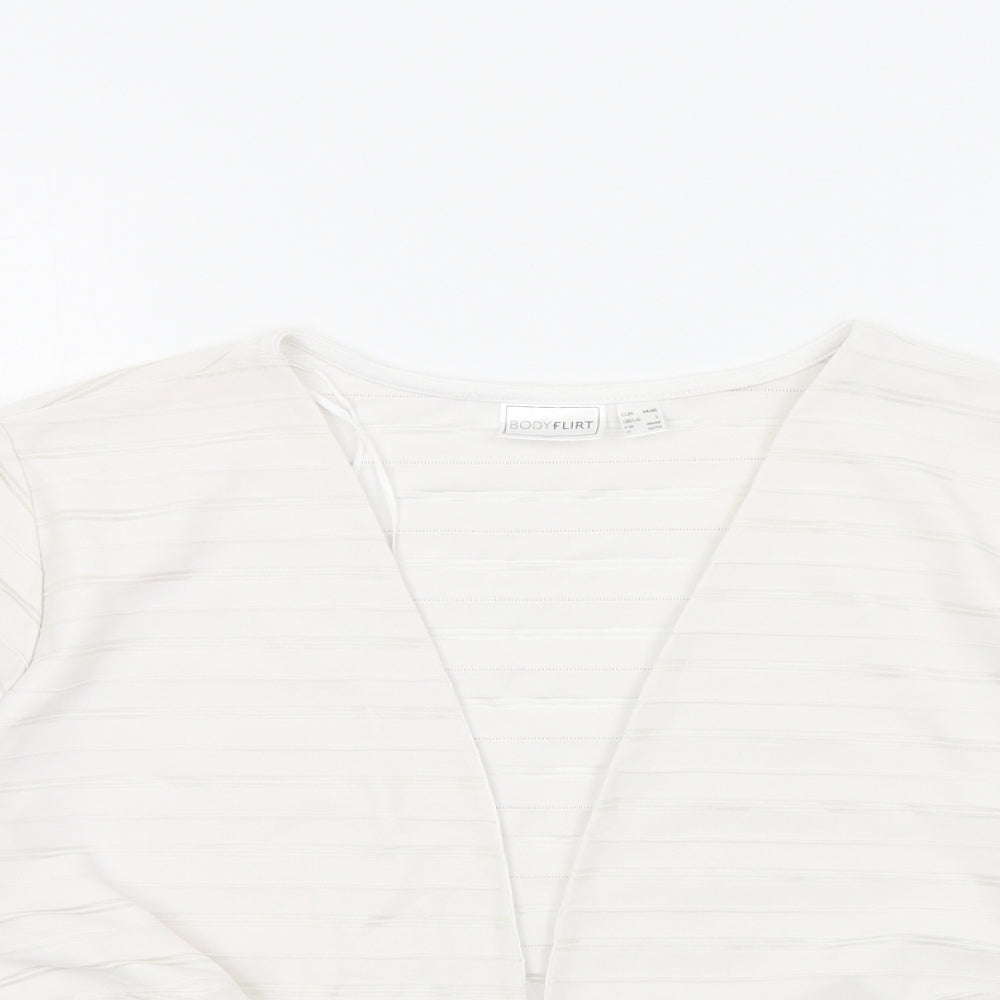 Bodyfit Womens White   Cardigan Jumper Size L