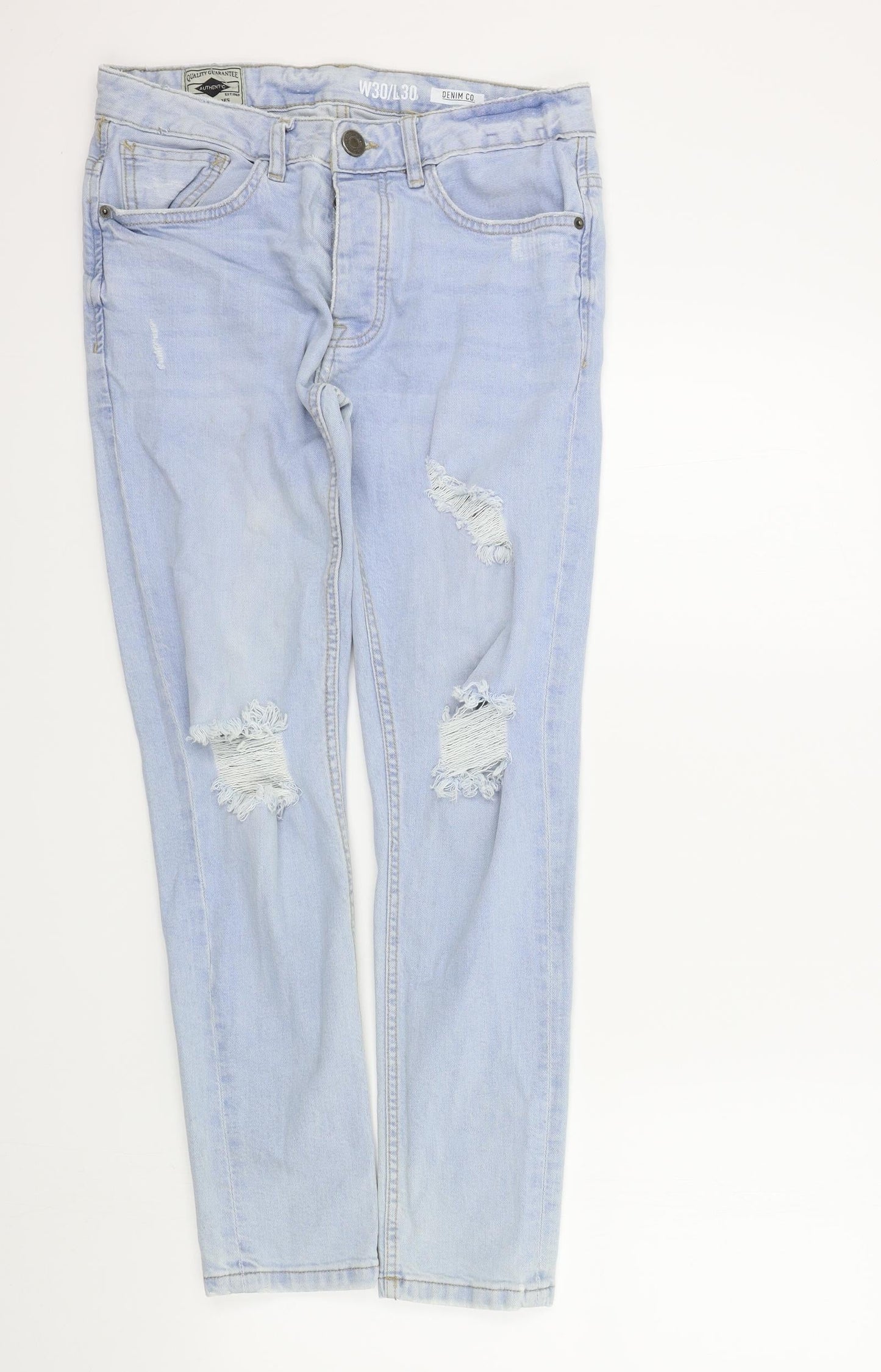 denim&co Womens Blue Houndstooth  Skinny Jeans Size 30 L28 in - DISTRESSED