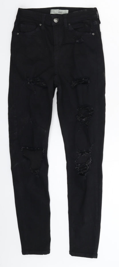 Topshop Womens Black  Denim Skinny Jeans Size 25 in L26 in