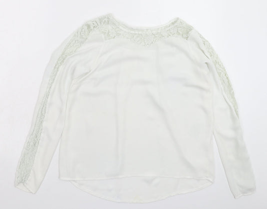 Womens UK Size 10 Preworn White Basic Blouse