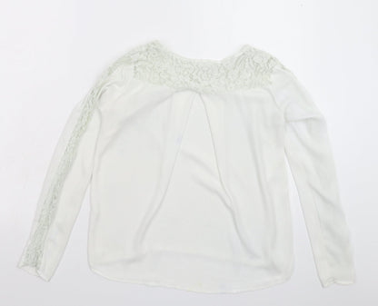 Womens UK Size 10 Preworn White Basic Blouse
