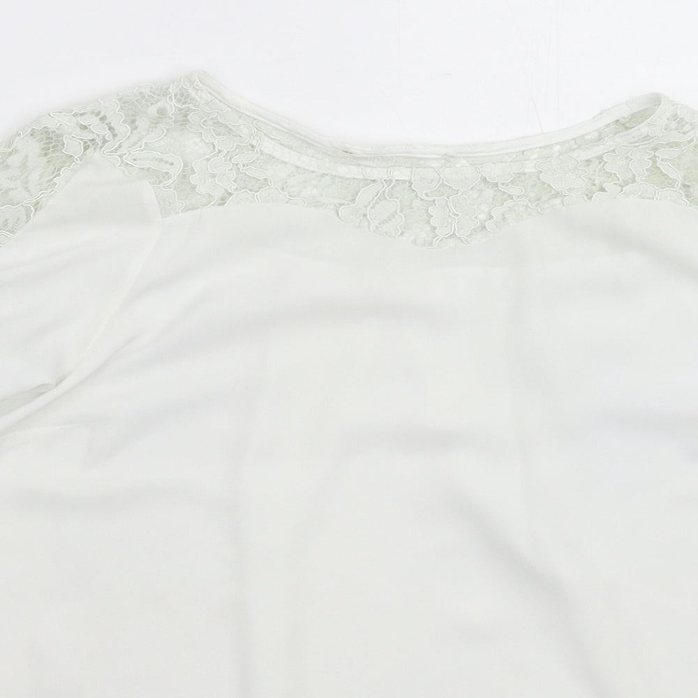 Womens UK Size 10 Preworn White Basic Blouse
