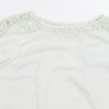 Womens UK Size 10 Preworn White Basic Blouse