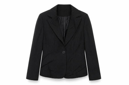 Womens UK Size 12 Papaya Regular Black Suit Jacket