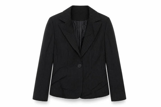 Womens UK Size 12 Papaya Regular Black Suit Jacket