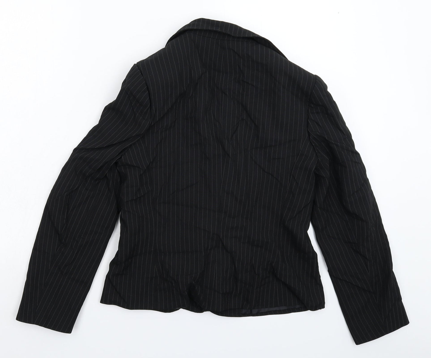 Papaya Womens Black Striped  Jacket Suit Jacket Size 12