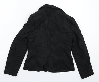 Papaya Womens Black Striped  Jacket Suit Jacket Size 12