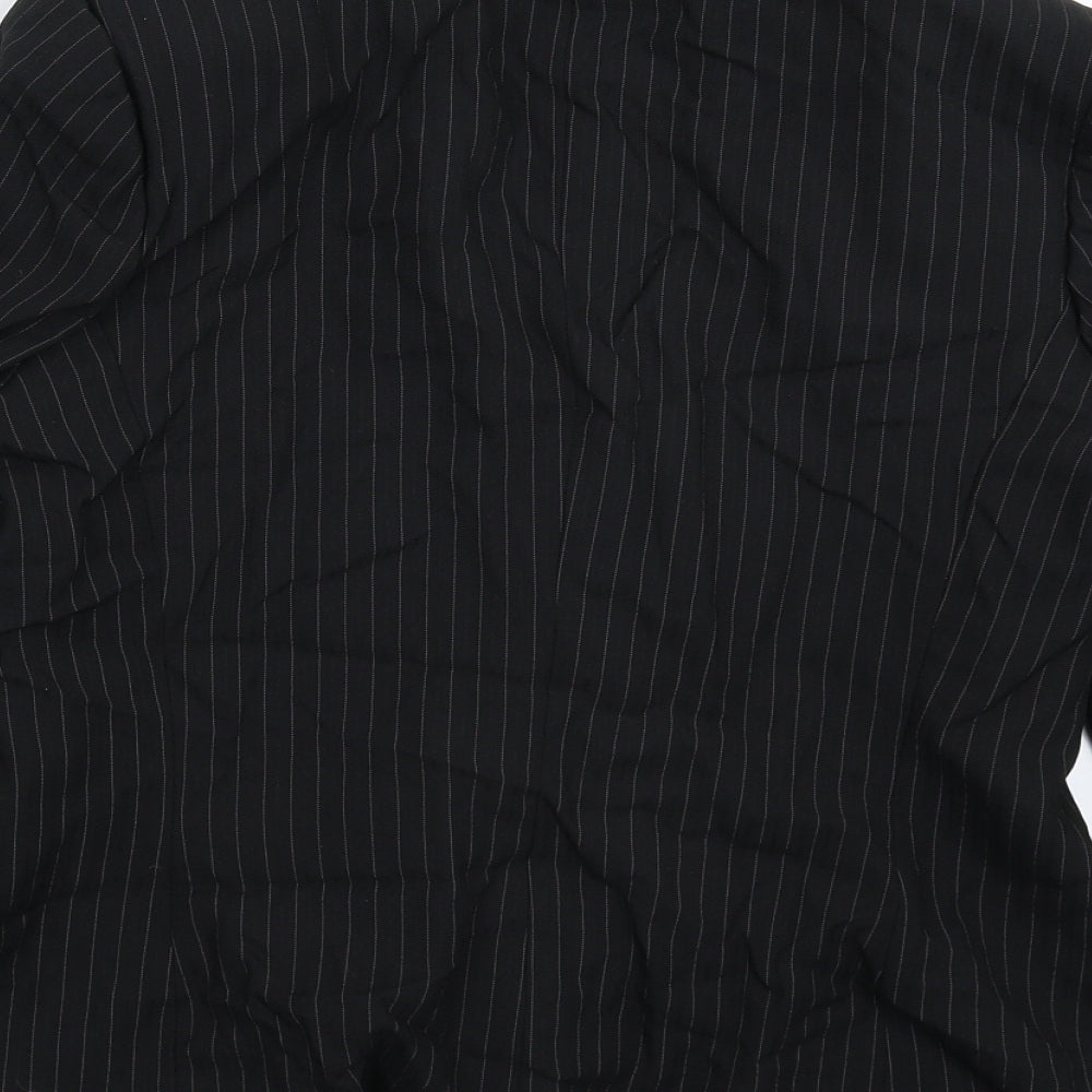 Papaya Womens Black Striped  Jacket Suit Jacket Size 12