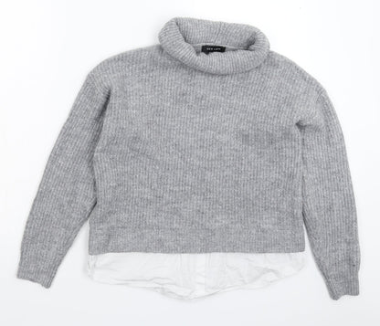 New Look Womens Grey  Knit Pullover Jumper Size S