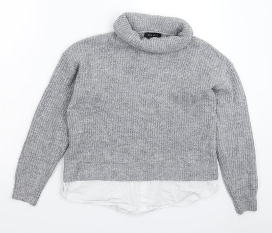 New Look Womens Grey  Knit Pullover Jumper Size S