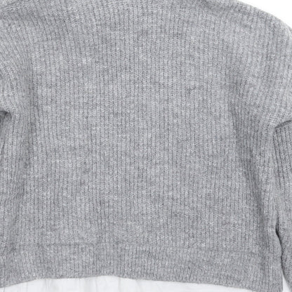 New Look Womens Grey  Knit Pullover Jumper Size S