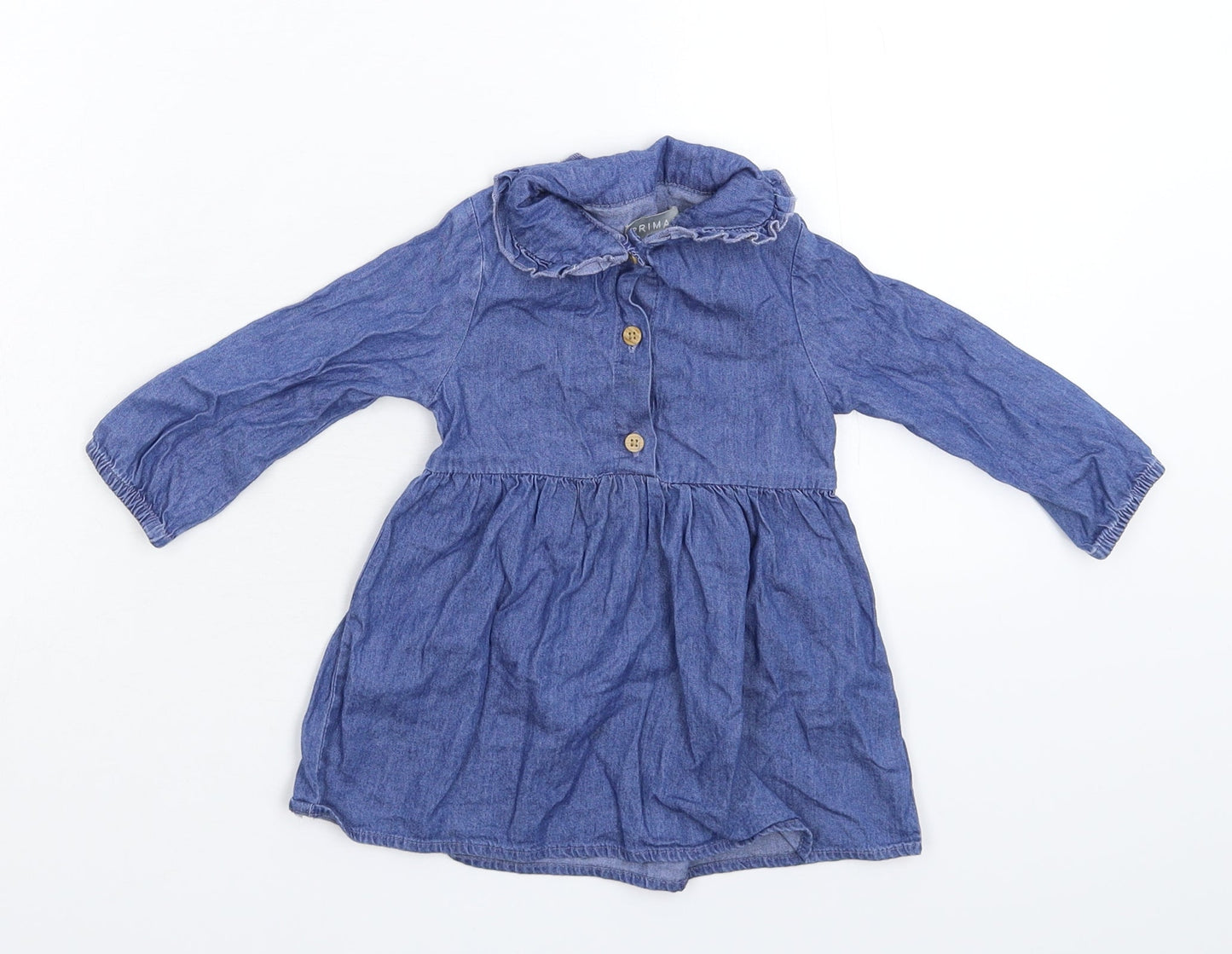 Primark Girls Blue  Denim Shirt Dress  Size 9-12 Months