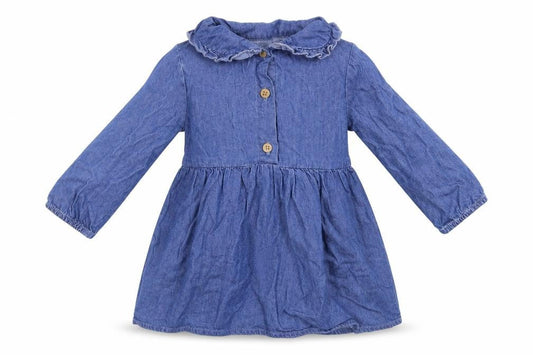 Primark Girls Blue  Denim Shirt Dress  Size 9-12 Months