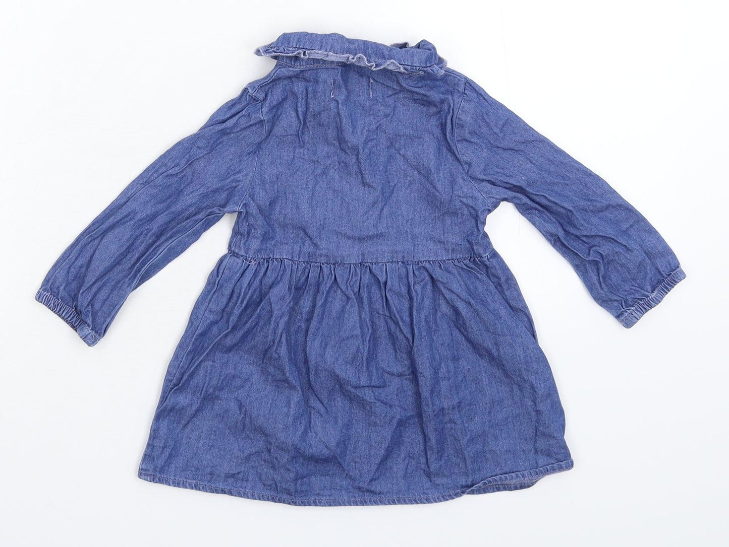 Primark Girls Blue  Denim Shirt Dress  Size 9-12 Months
