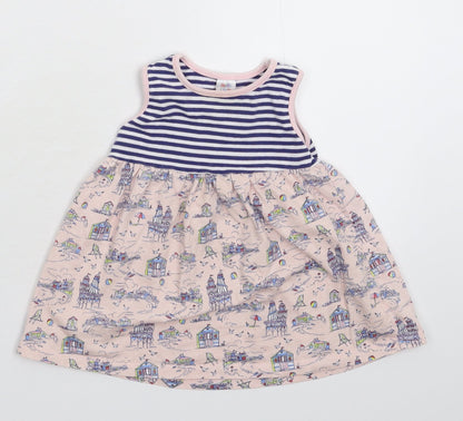 Mini Club Girls Multicoloured Striped  Fit & Flare  Size 9-12 Months