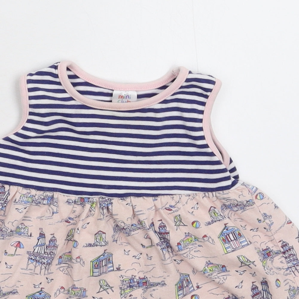 Mini Club Girls Multicoloured Striped  Fit & Flare  Size 9-12 Months