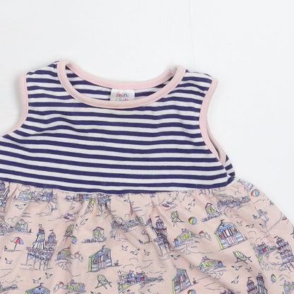 Mini Club Girls Multicoloured Striped  Fit & Flare  Size 9-12 Months