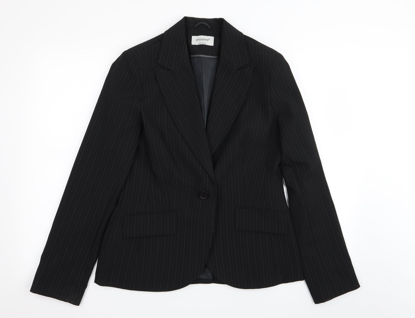 Primark Womens Black Striped  Jacket Blazer Size 12