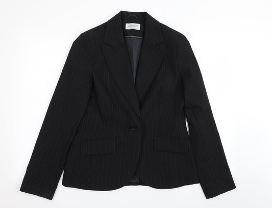 Primark Womens Black Striped  Jacket Blazer Size 12