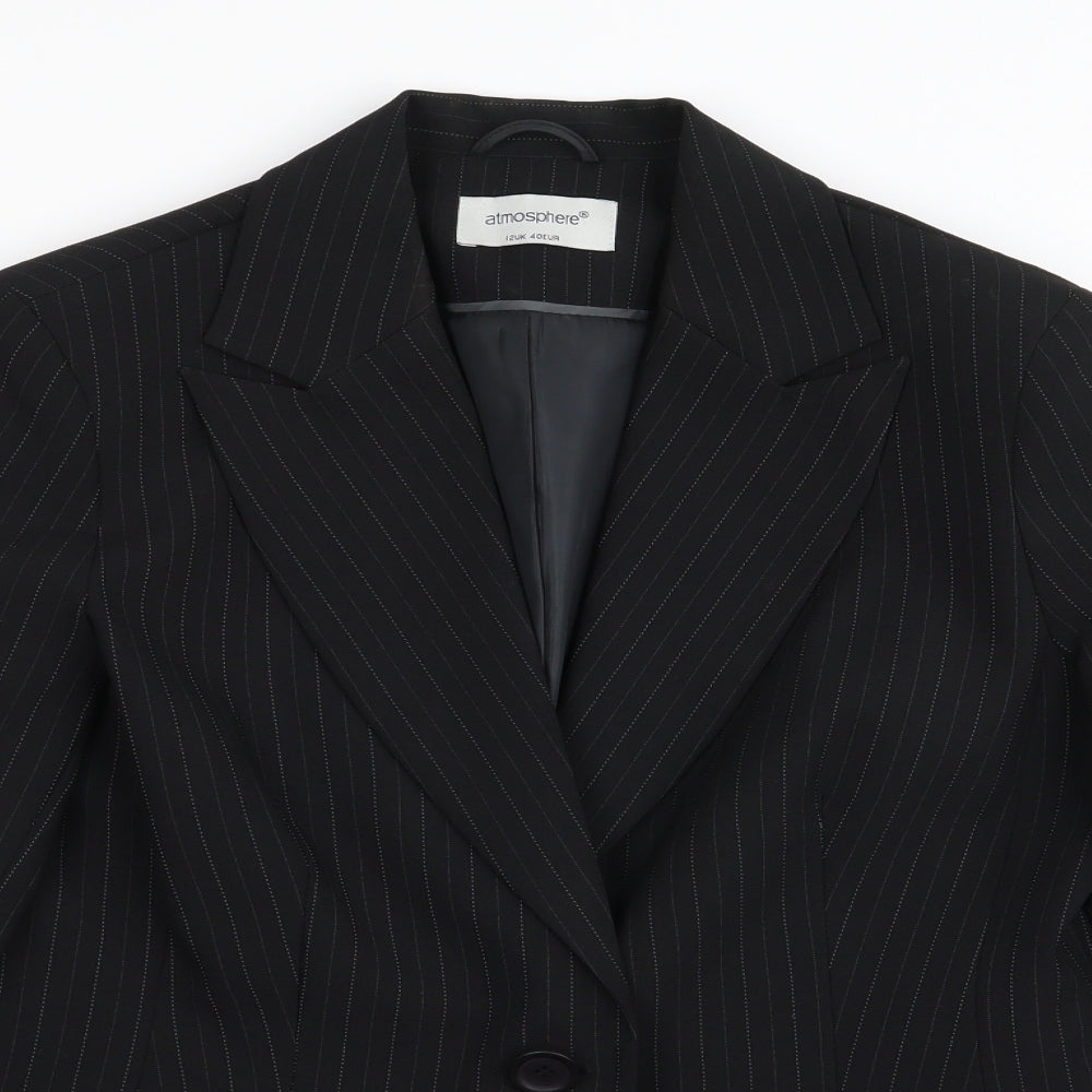Primark Womens Black Striped  Jacket Blazer Size 12