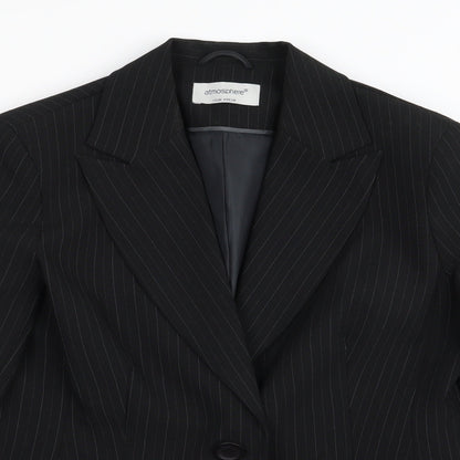 Primark Womens Black Striped  Jacket Blazer Size 12