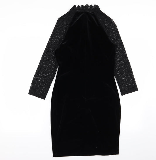 Girls On Film Womens Black Floral  A-Line  Size 10