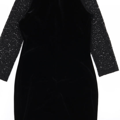 Girls On Film Womens Black Floral  A-Line  Size 10