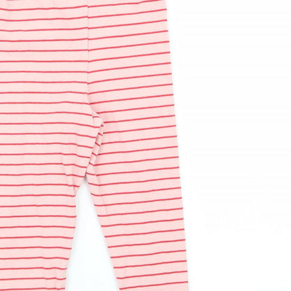 fred and flo Girls Pink Striped  Jogger Trousers Size 9 Months  - leggings