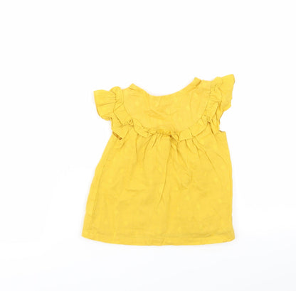Primark Girls Yellow Polka Dot  Basic Blouse Size 12-18 Months