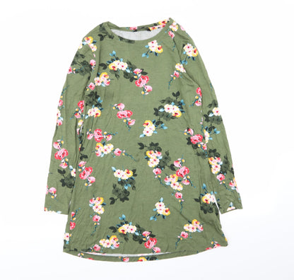 Peacocks Womens Green Floral  T-Shirt Dress  Size 8