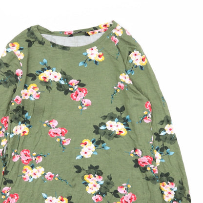 Peacocks Womens Green Floral  T-Shirt Dress  Size 8