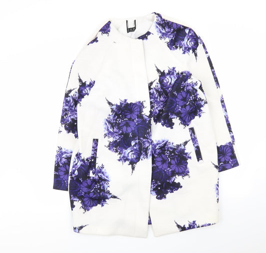 Primark Womens Multicoloured Geometric  Overcoat Coat Size 14