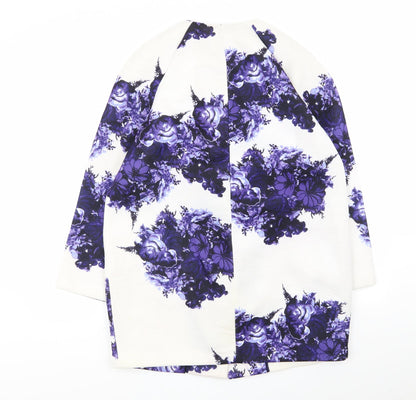 Primark Womens Multicoloured Geometric  Overcoat Coat Size 14