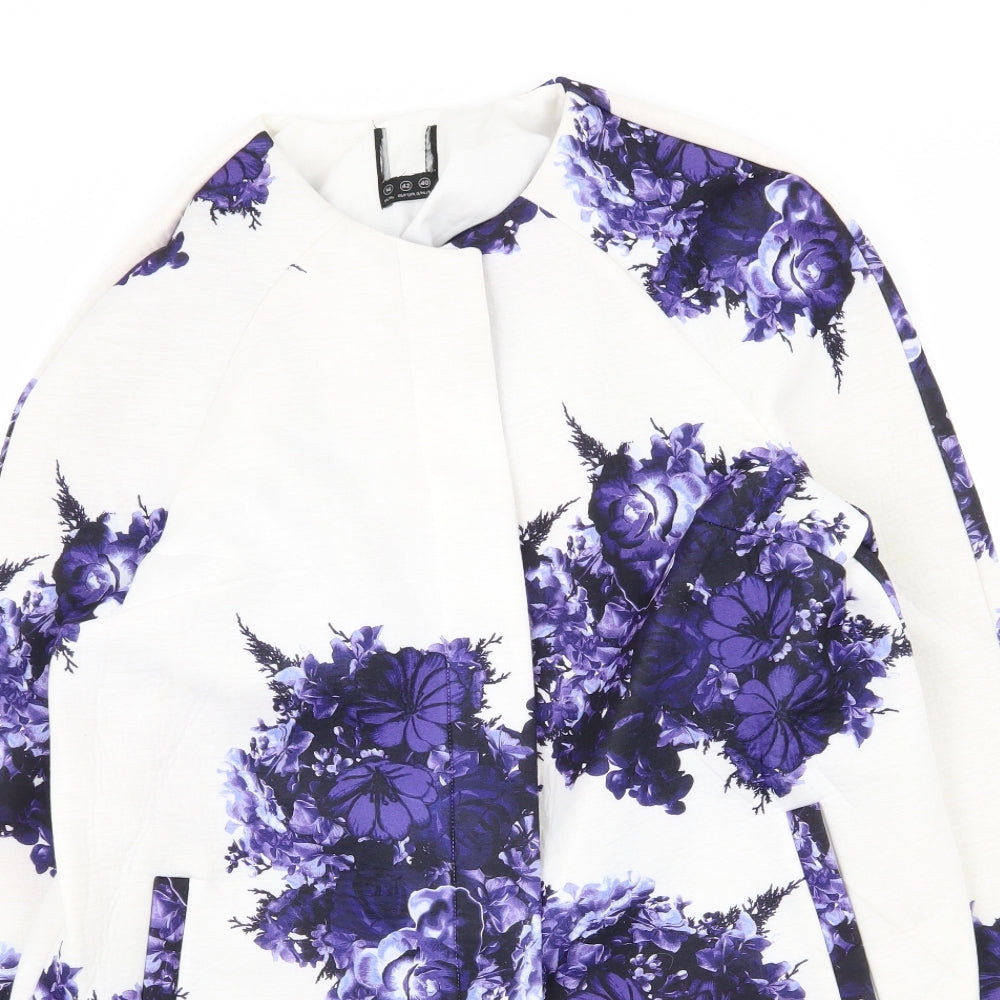 Primark Womens Multicoloured Geometric  Overcoat Coat Size 14